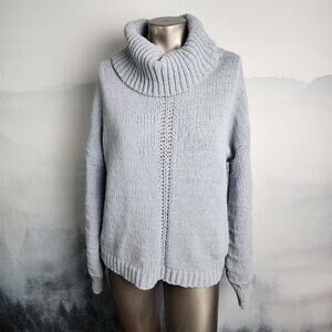 Wonderly Knit Turtleneck Baby Blue Sweater | Women's Small